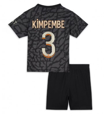 Paris Saint-Germain Presnel Kimpembe #3 Replika Babytøj Tredje sæt Børn 2023-24 Kortærmet (+ Korte bukser)